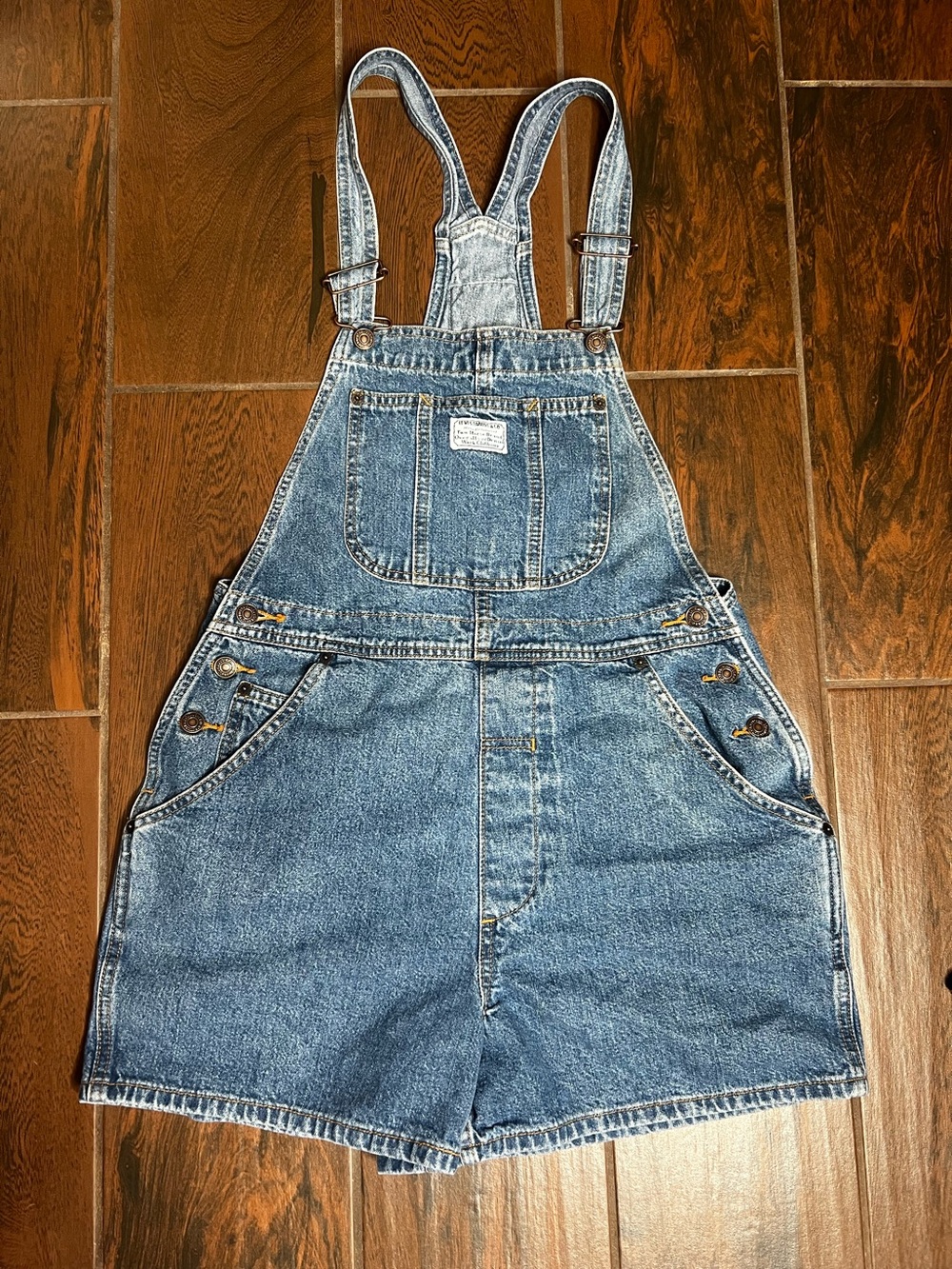 Levi’s Vintage Dark Wash Denim Jeans Shortalls Overalls Women’s Size Large